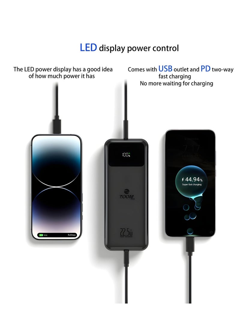 زوم بلس مجموعة باور بانك زووم بلس بسعة 60,000 مللي أمبير - عبوة من 4 قطع (22.5 واط) | 2 × 10,000 مللي أمبير + 2 × 20,000 مللي أمبير | شحن فائق السرعة - Image 4
